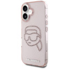 Karl Lagerfeld IML Rhinestones Karl Head - Coque pour iPhone 16 (rose)