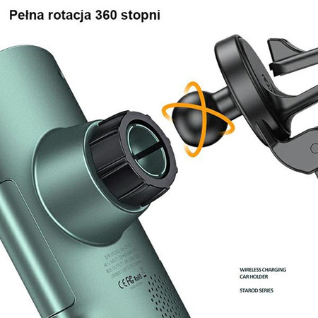 USAMS US-CD133 - Car holder with 10W wireless charging (black)