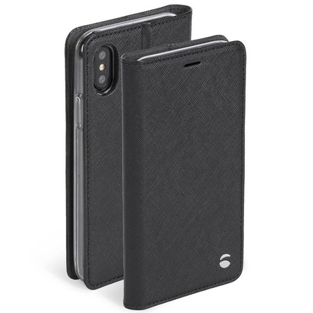 Krusell Malmo 4 Card Foliocase - Etui iPhone X z kieszeniami na karty + stand up (czarny)