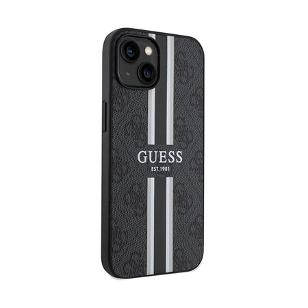 Guess 4G nyomtatott csíkos MagSafe - iPhone 15 tok (fekete)
