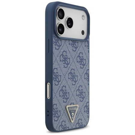 Guess Leather 4G Triangle Strass MagSafe - Case iPhone 17 Pro Max (Blue)