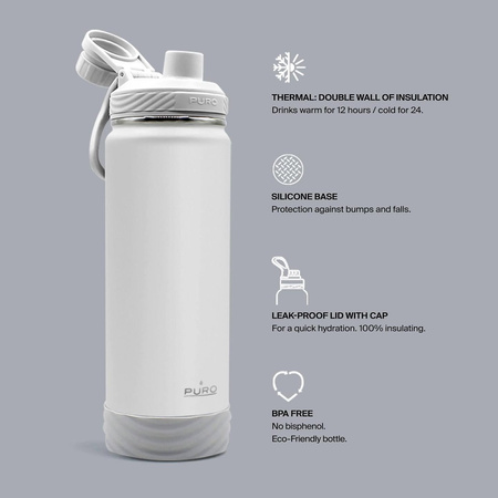 PURO Outdoor - Stainless Steel Thermal Bottle 750 ml (Light Grey)