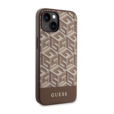 Guess GCube Stripes MagSafe - Schutzhülle für iPhone 14 (Braun)