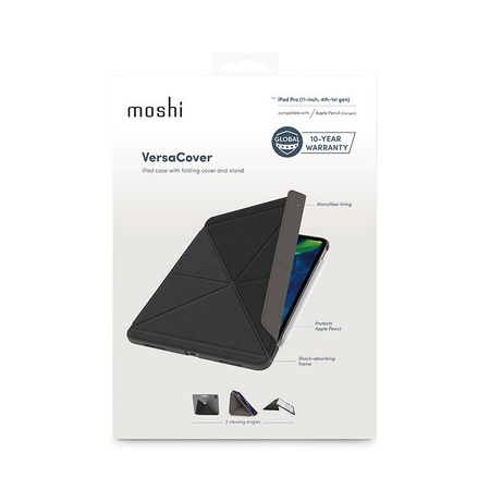 Moshi VersaCover - Étui Origami iPad Pro 11" M4 (2024) (Noir anthracite)
