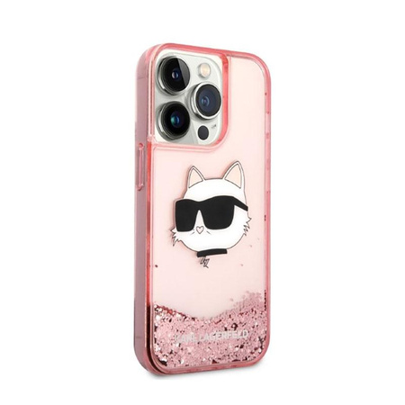 Karl Lagerfeld Liquid Glitter NFT Choupette Head - Case for iPhone 14 Pro Max (Pink)