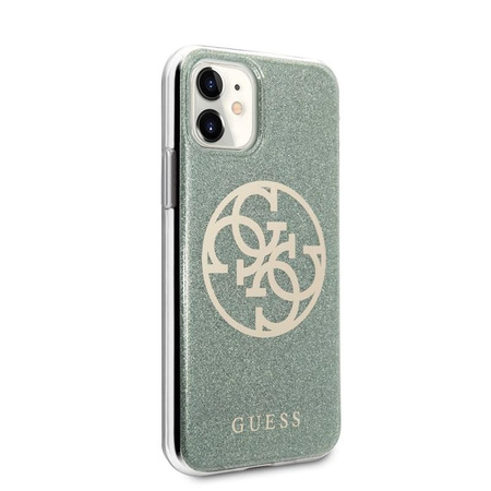 Guess Circle Glitter 4G - pouzdro pro iPhone 11 (khaki)