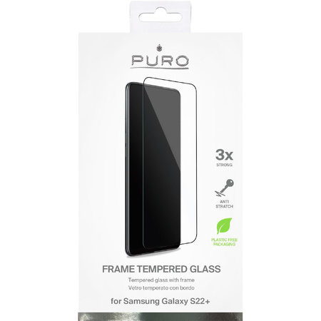 Verre trempé PURO Frame - Verre de protection d'écran trempé pour Samsung Galaxy S22+ (cadre noir)