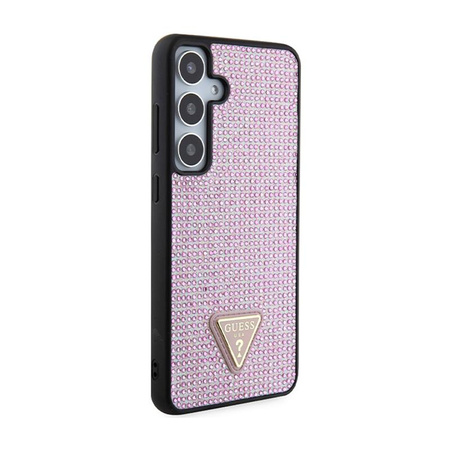 Guess Rhinestone Triangle - Hülle für Samsung Galaxy S24+ (Rosa)