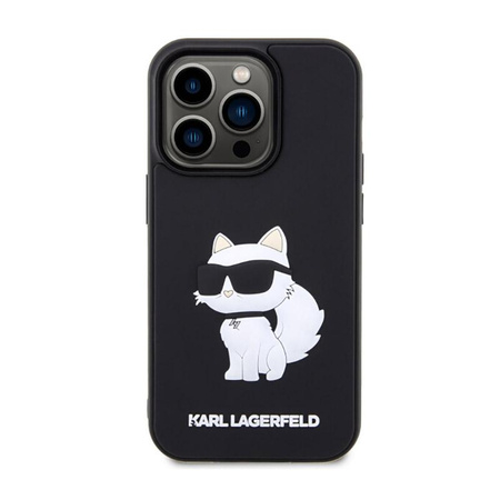 Karl Lagerfeld 3D gumi NFT Choupette - iPhone 14 Pro tok (fekete)