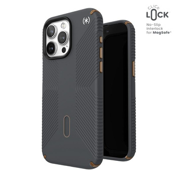 Speck Presidio2 Grip ClickLock & MagSafe - pouzdro pro iPhone 15 Pro Max (Charcoal Grey / Cool Bronze)