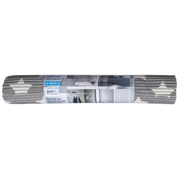 Bathroom non-slip mat 65 x 180 cm Stars (gray)