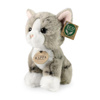 Rappa - Mascotte réaliste en peluche Chat gris assis 18 cm Respect de l'environnement