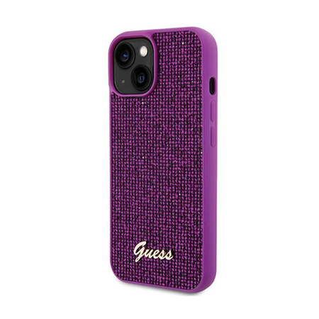 Guess Disco Metal Script - pouzdro pro iPhone 15 (fuchsiová)