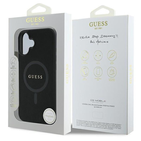 Guess Saffiano Classic Logo MagSafe - iPhone 16 Plus tok (fekete)