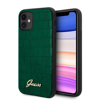 Guess Croco Case - iPhone 11 Case (Dark Green)