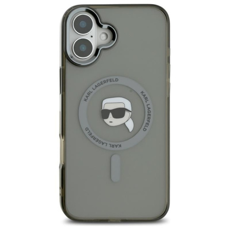 Karl Lagerfeld IML Metall Karl Head MagSafe - iPhone 16 Tasche (schwarz)