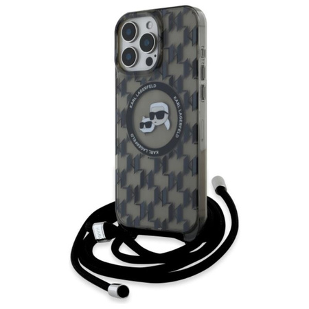 Karl Lagerfeld IML Crossbody Monogram Karl & Choupette Head MagSafe - iPhone 16 Pro Case (noir)