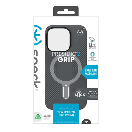 Speck Presidio2 Grip ClickLock & MagSafe - iPhone 16 Pro Case (Charcoal Grey / Cool Bronze / White)