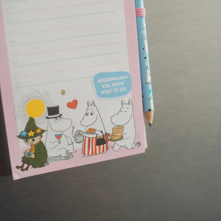 Moomins - Magnetic notebook / shopping list for the fridge + pencil (10 x 21 cm)