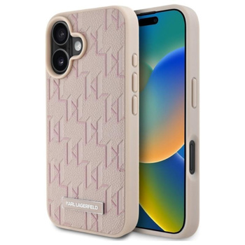 Karl Lagerfeld Hot Stamp MagSafe - Hülle für iPhone 16 (rosa)
