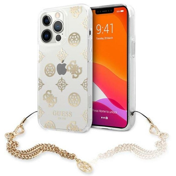 Guess Peony Chain Handle - iPhone 13 Pro tok (arany)