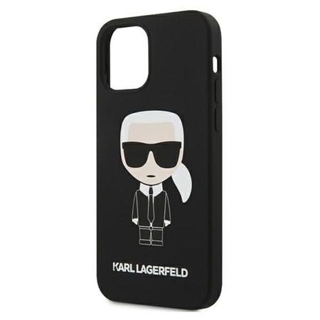 Karl Lagerfeld Fullbody Silicone Iconic - pouzdro pro iPhone 12 / 12 Pro (černé)