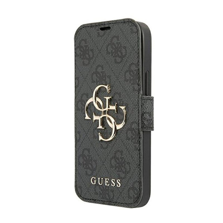 Guess Booktype 4G Big Metal Logo - pouzdro pro iPhone 13 Pro Max (šedé)
