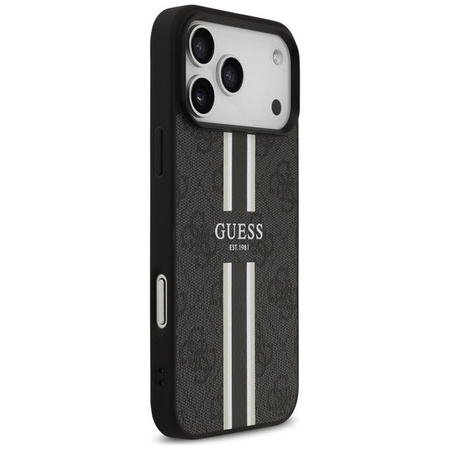 Guess 4G Printed Stripes MagSafe - Case iPhone 17 Pro Max (black)
