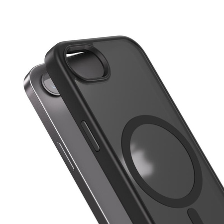 Kryt Crong Hybrid Frost MAG - kryt MagSafe pro iPhone 16e (černý)