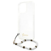 Guess White Pearl Strap - Coque iPhone 13 Pro (Transparent)