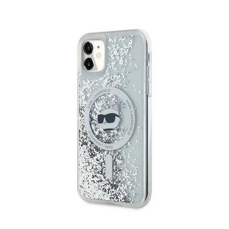Karl Lagerfeld Liquid Glitter Choupette Head MagSafe - Hülle für iPhone 11 (Transparent)
