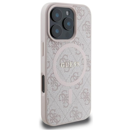 Guess 4G Ring Classic Logo MagSafe - Coque pour iPhone 16 Pro Max (rose)