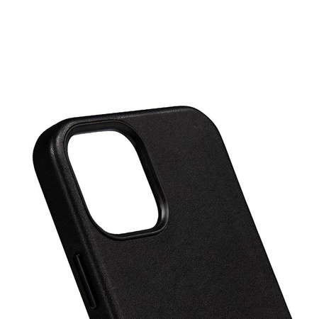 Crong Essential Cover Magnetic - Custodia in pelle MagSafe per iPhone 12 Pro Max (Nero)