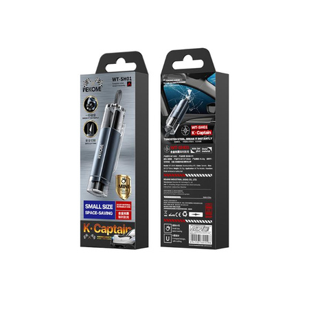 WEKOME WT-SH01 K Captain Series - Glassicherheitshammer mit Gurtschneider (Schwarz)