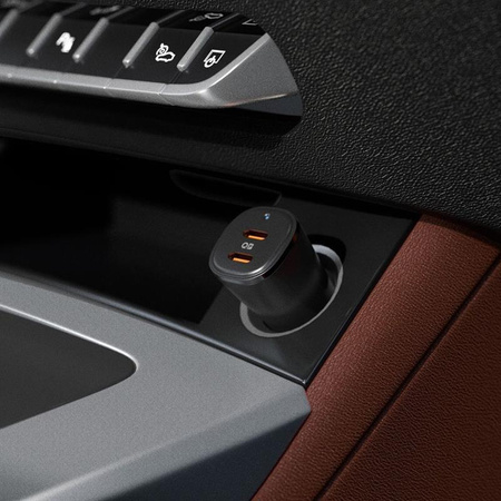 Spigen ArcStation Essential EV502 - Nabíječka do auta 2x USB-C PD + QC3.0 50W (černá)