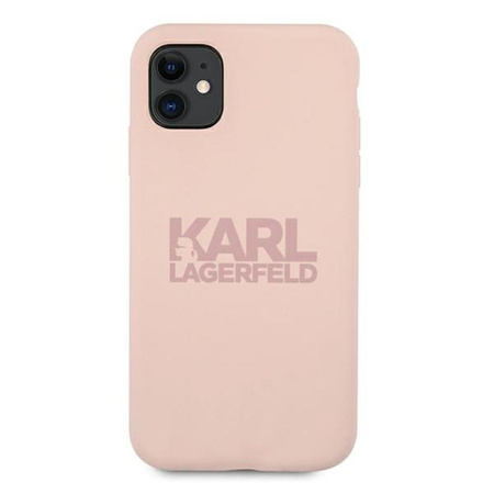 Karl Lagerfeld Silicone Stack Logo - pouzdro pro iPhone 11 (růžové)
