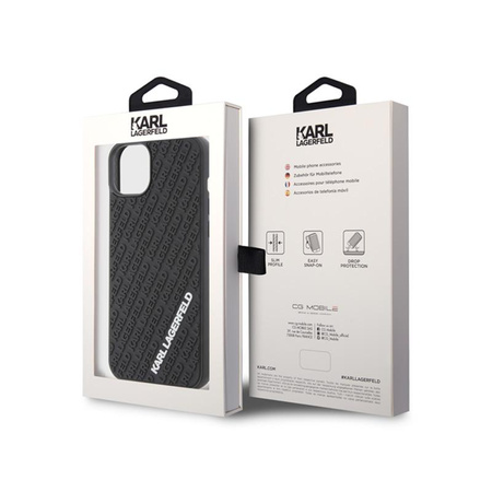 Karl Lagerfeld 3D Gummi Multi Logo - iPhone 15 Plus Tasche (schwarz)