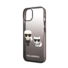 Karl Lagerfeld Gradient Ikonik Karl & Choupette - Hülle für iPhone 14 Plus (Schwarz)