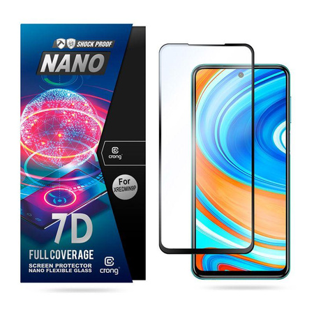Crong 7D Nano Flexible Glass - 9H hybridní sklo pro celý displej telefonu Xiaomi Redmi Note 9 Pro