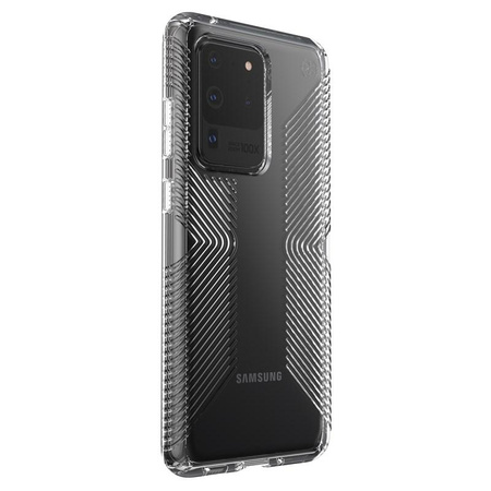 Speck Presidio Perfect-Clear with Grips - Samsung Galaxy S20 Ultra Case with MICROBAN Coating (Clear/Clear)
