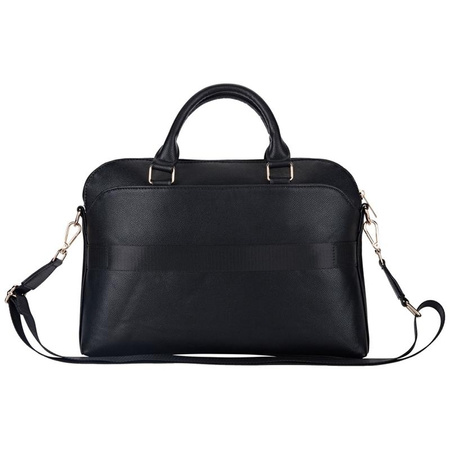 Guess Grained Zipper Pocket Triangle Logo - 15" Notebook Bag (black)