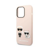 Karl Lagerfeld Flüssigsilikon Karl & Choupette MagSafe - Hülle für iPhone 14 Pro (Pink)
