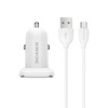 Ładowarka Samochodowa USB z QC3.0 Borofone 18W + Kabel Micro USB 1m Biała