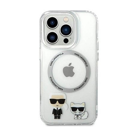 Karl Lagerfeld Karl&Choupette Aluminium MagSafe - Hülle für iPhone 14 Pro (Klar)