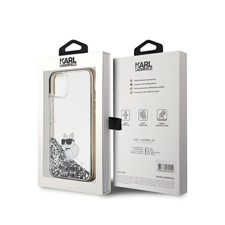 Karl Lagerfeld Liquid Glitter Choupette - iPhone 11 Hülle (Transparent)