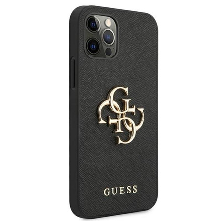 Guess Saffiano 4G Big Metal Logo - iPhone 12 Pro Max Case (black)