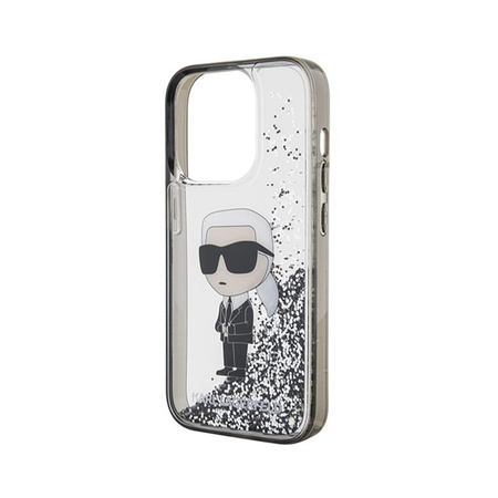 Karl Lagerfeld Liquid Glitter Ikonik - iPhone 15 Pro Case (Transparent)