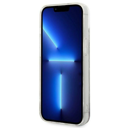 Karl Lagerfeld Monogram Liquid Glitter - Hülle für iPhone 14 Plus (Silber)