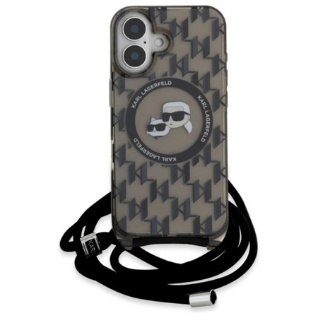 Karl Lagerfeld IML Crossbody Monogram Karl & Choupette Head MagSafe - Case for iPhone 16 (black)