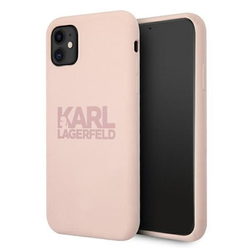 Karl Lagerfeld Silicone Stack Logo - pouzdro pro iPhone 11 (růžové)